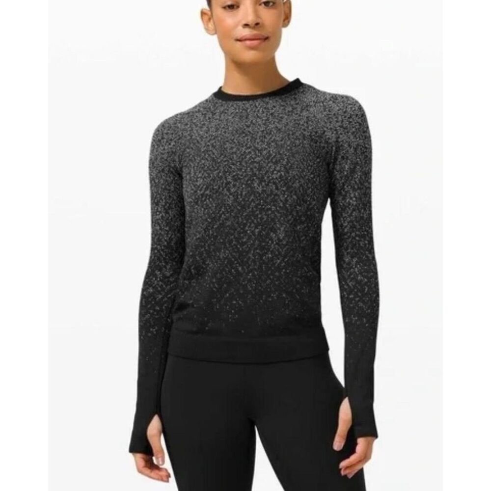 Lululemon Rest Less Black Fade Pullover Long Sleeve Shirt Women's Size Unknown